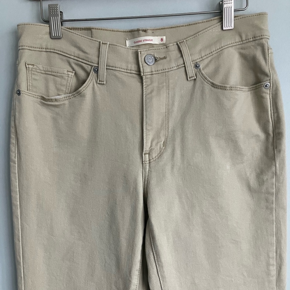LEVI’S Tan Straight Leg High Rise Stovepipe Jeans Size 8 - Picture 3 of 13